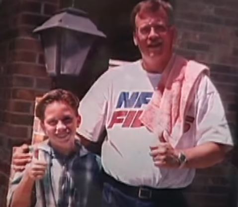 Young Mike McDaniel approached his future step-dad to help him find his lost hat